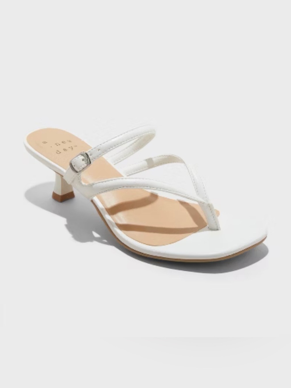 a new day “Sayler” White Strappy Kitten Heel Sandal